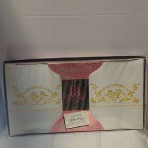 Vintage Embroidered Pillow Cases Royal Terry Of California Yellow And White